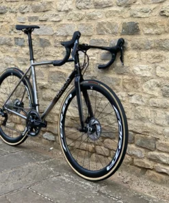 Alternative view of Genesis Volare 931 Stainless Steel Fade with Dura Ace Disc and 4ZA 45mm carbon wheels Dream Build